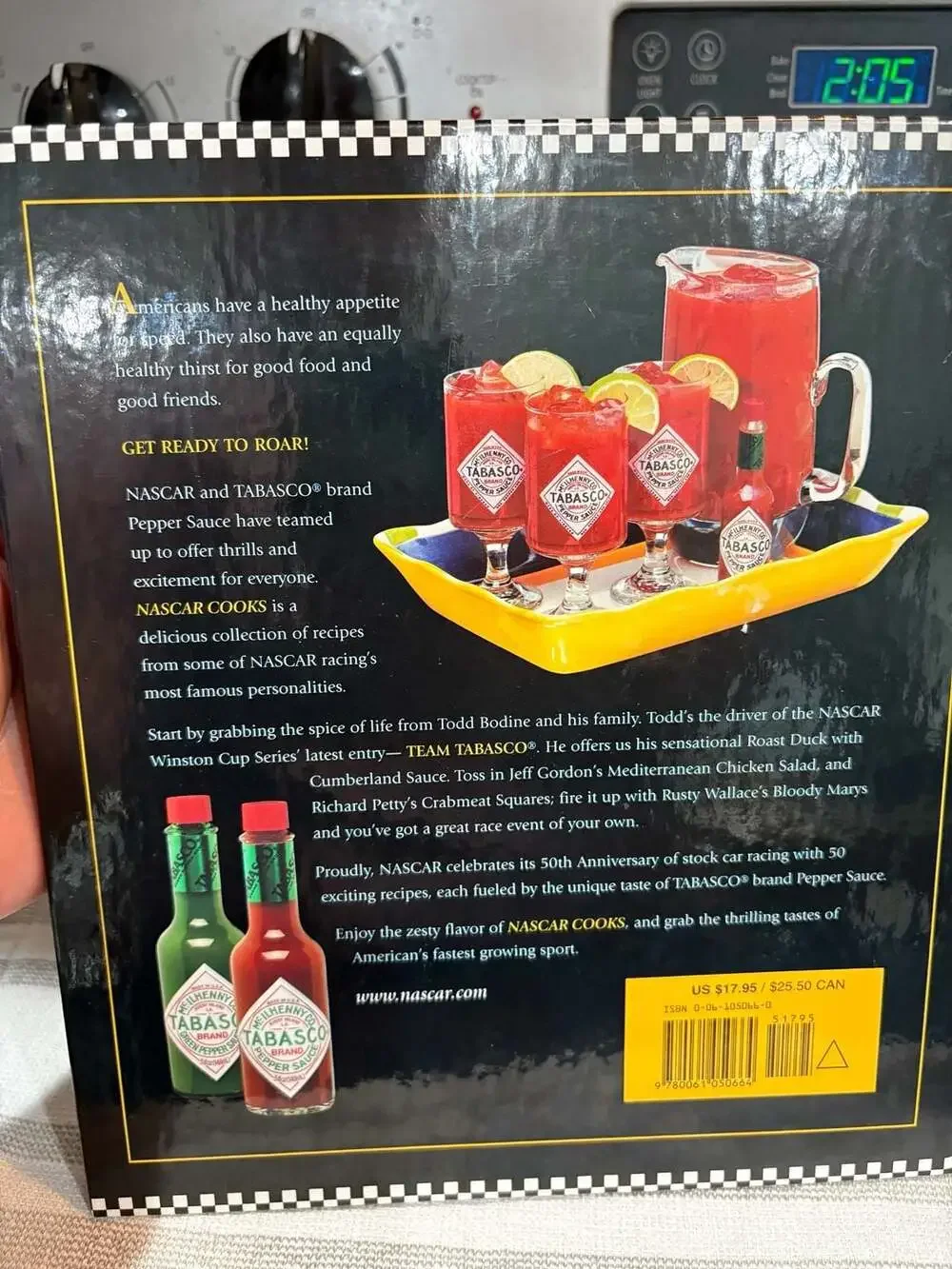 NASCAR Cooks with Tabasco Brand Pepper Sauce 1998 50th Anniversary Cookbook